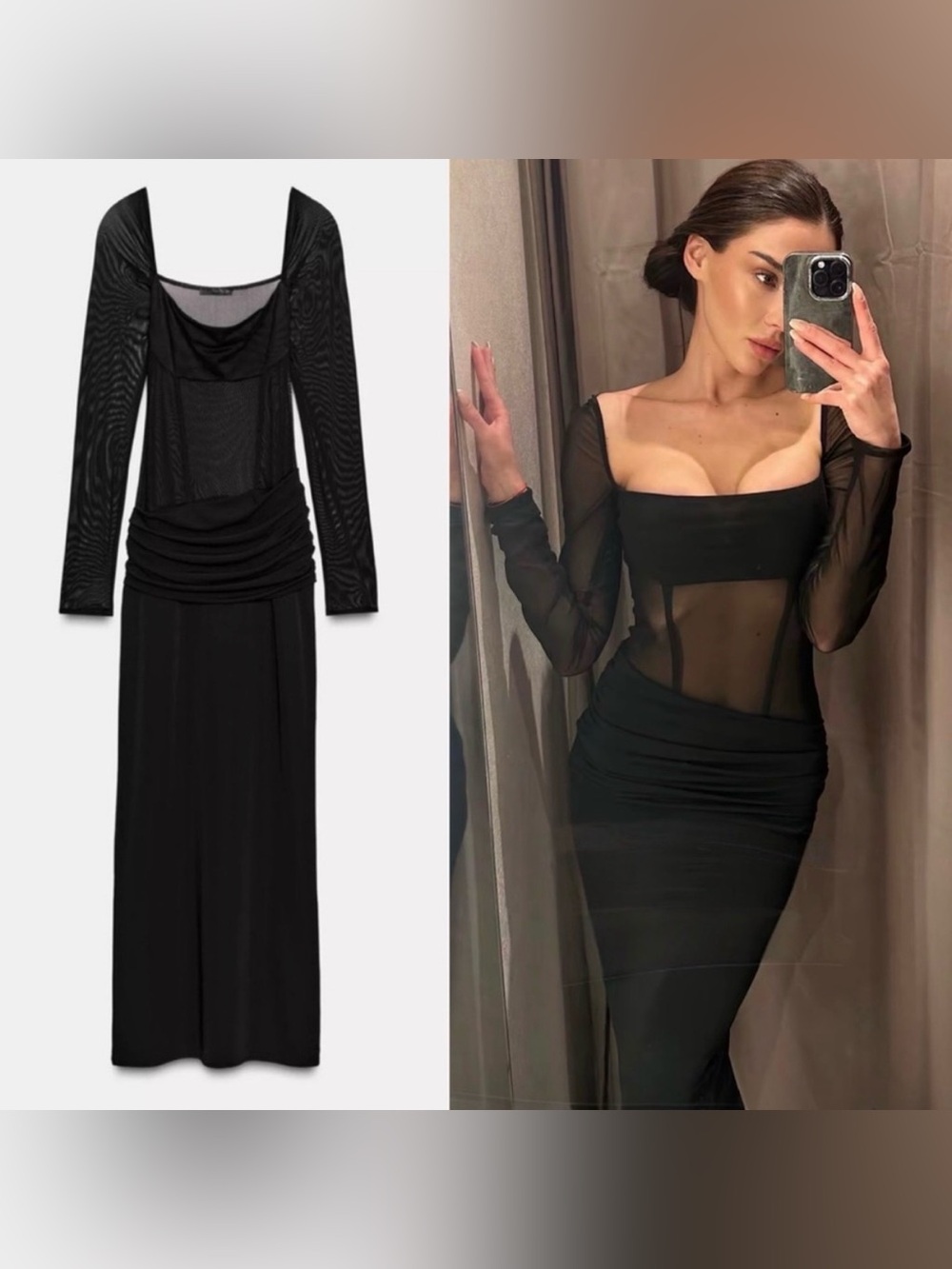 ZARA FLOWY COMBINATION DRESS NWT